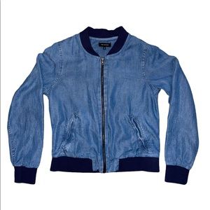 The Limited Bomber Denim-look Jacket - Women’s Medium NWOT